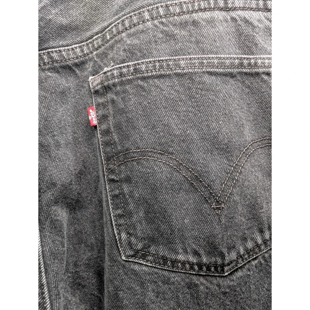 Levi's 505 Jeans Black Regular Fit Straight Leg Denim - 40x32